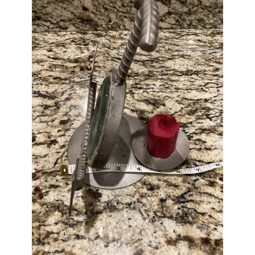 Nautical Candle Holder Beach Coastal Anchor Fish Seaside Rope Metal Cabincore